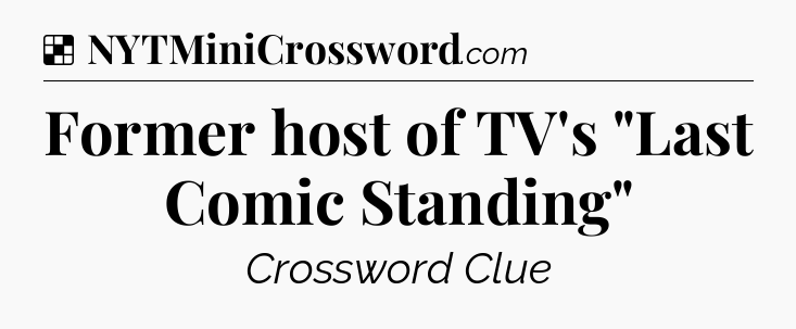 Solution: Former host of TV's 