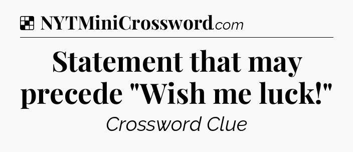 Solution: Statement that may precede 