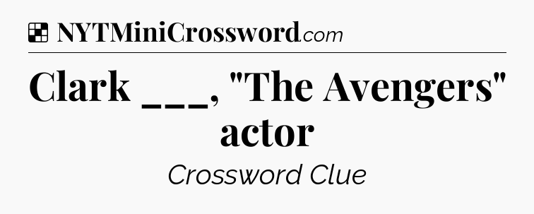 Solution: Clark ___, 