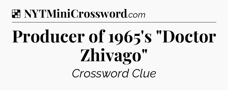 Solution: Producer of 1965's 