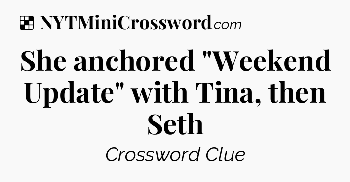 Solution: She anchored 