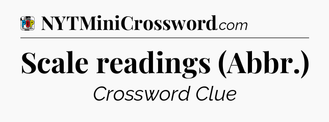 Scale readings (Abbr.) Crossword Clue