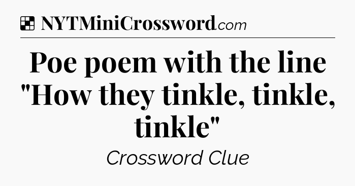 Solution: Poe poem with the line 