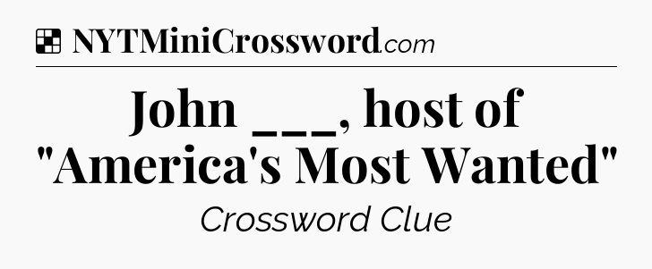 Solution: John ___, host of 