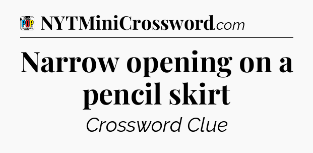 Narrow opening on a pencil skirt Crossword Clue