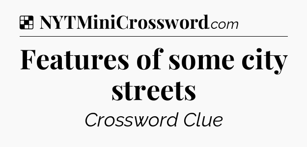 Solution: Features of some city streets - NYT Crossword