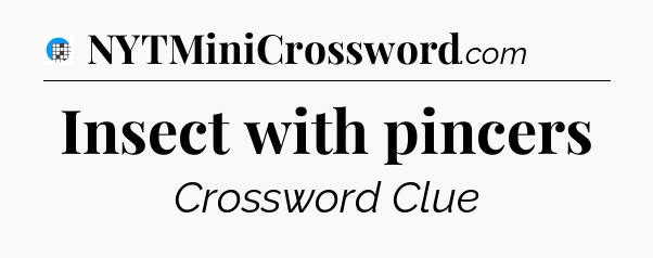 Insect with pincers Crossword Clue
