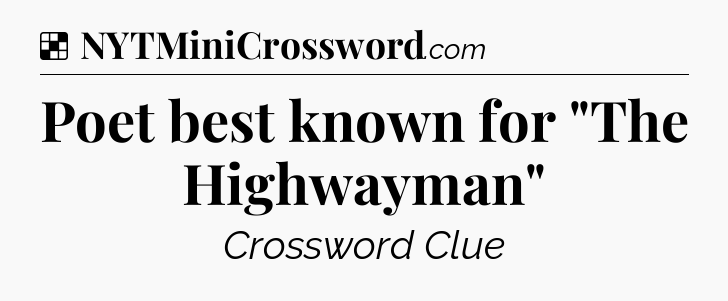 Solution: Poet best known for 