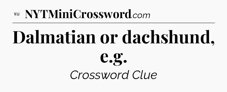 Dalmatian or dachshund, e.g - WSJ Crossword
