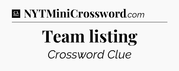 Team listing - LA Times Crossword