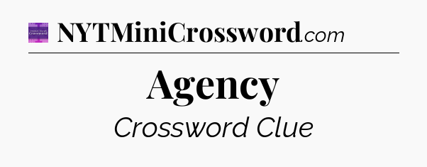 Agency - Thomas Joseph Crossword