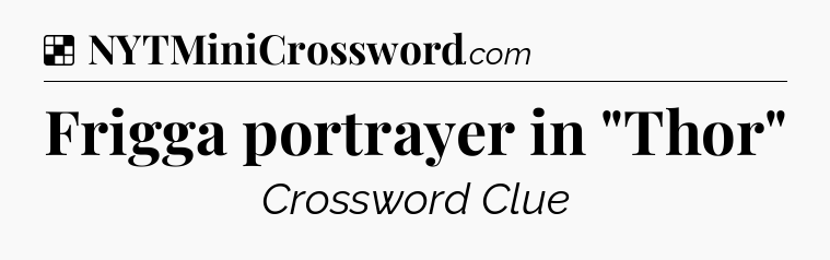 Solution: Frigga portrayer in 