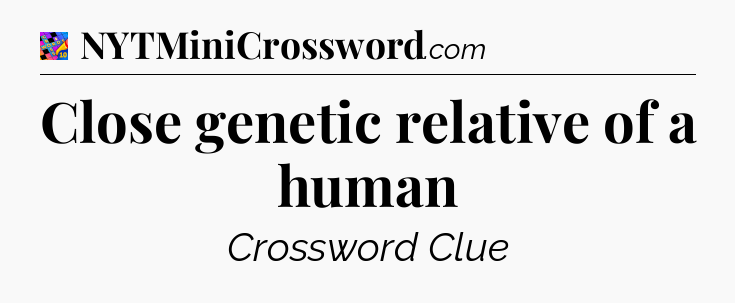 Close genetic relative of a human Crossword Clue
