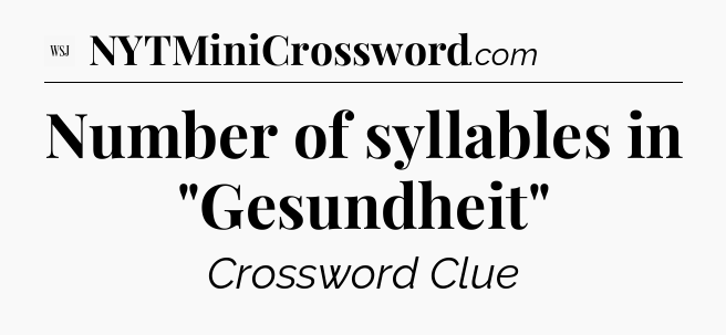 Number of syllables in 