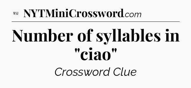 Number of syllables in 