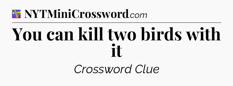 You can kill two birds with it Codycross