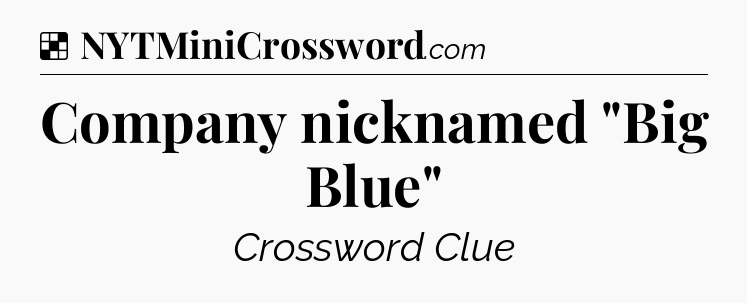 Solution: Company nicknamed 