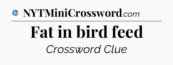 Fat in bird feed Crossword Clue