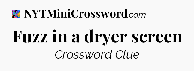 Fuzz in a dryer screen Crossword Clue
