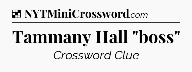 Solution: Tammany Hall 