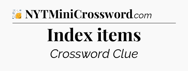 Index items - 7 Little Words