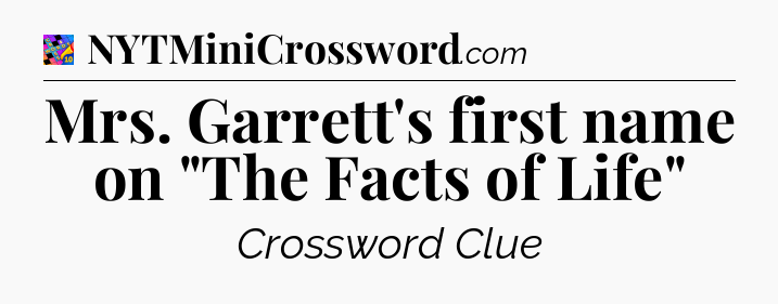 Mrs. Garrett's first name on 