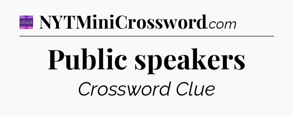 Public speakers - Thomas Joseph Crossword