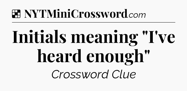 Solution: Initials meaning 