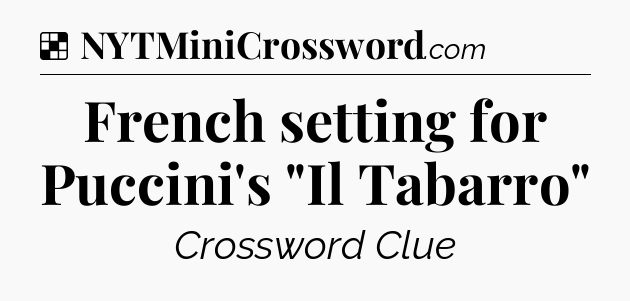 Solution: French setting for Puccini's 