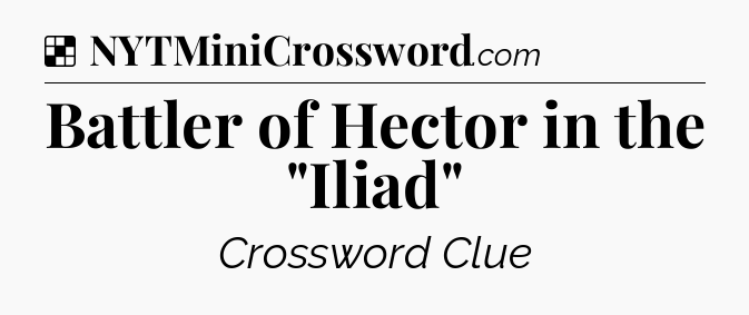 Solution: Battler of Hector in the 