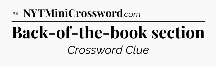Back-of-the-book section - WSJ Crossword