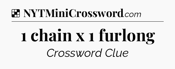 Solution: 1 chain x 1 furlong - NYT Crossword