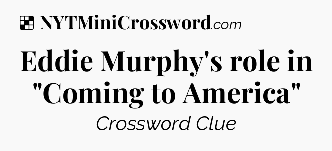 Solution: Eddie Murphy's role in 