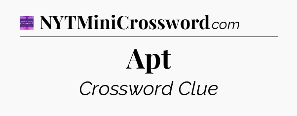 Apt - Thomas Joseph Crossword