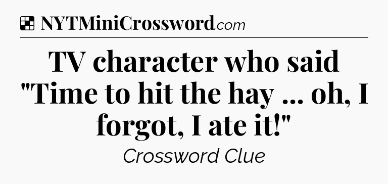 Solution: TV character who said 