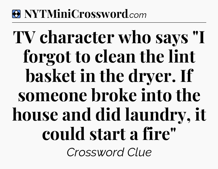 Solution: TV character who says 