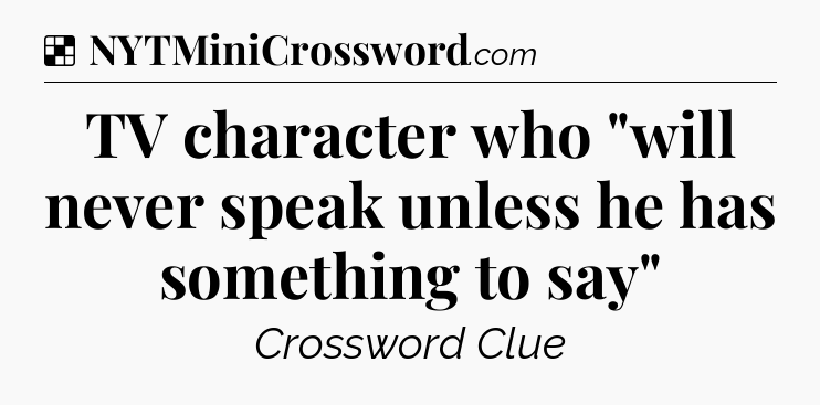 Solution: TV character who 