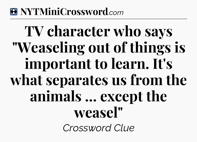 Solution: TV character who says 