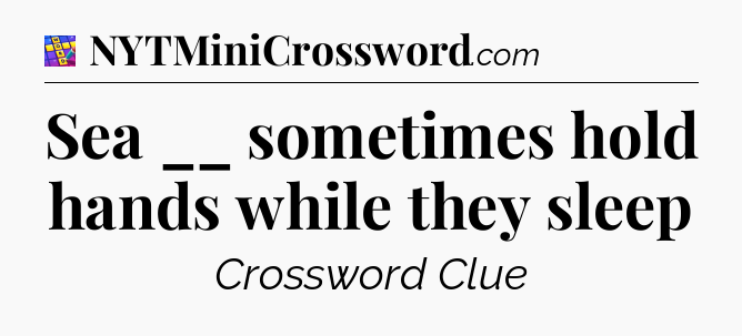 Sea __ sometimes hold hands while they sleep Codycross