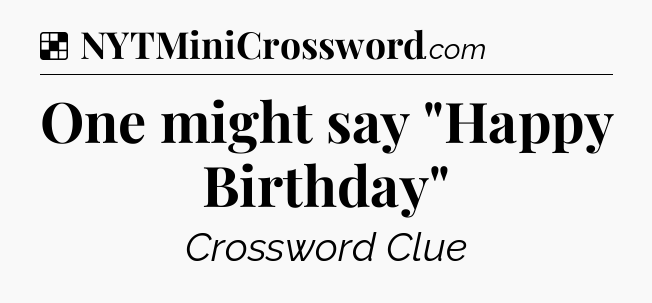 Solution: One might say 