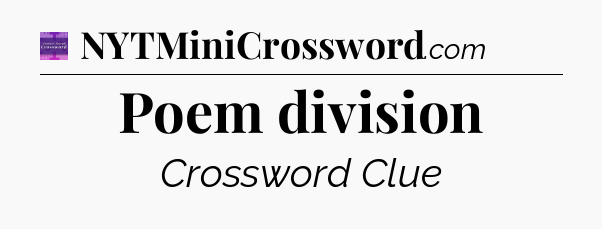 Poem division - Thomas Joseph Crossword