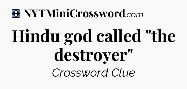 Solution: Hindu god called 