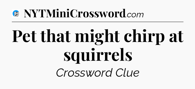 Pet that might chirp at squirrels Crossword Clue