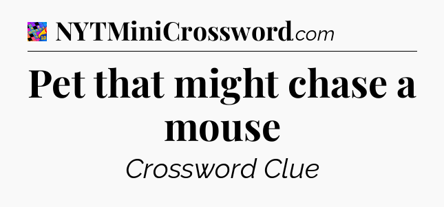 Pet that might chase a mouse Crossword Clue