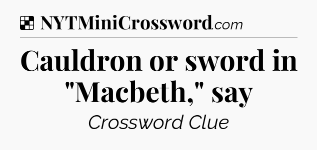 Solution: Cauldron or sword in 
