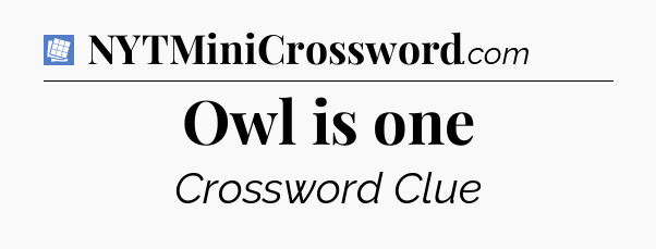 Owl is one Puzzle Page Crossword Clue
