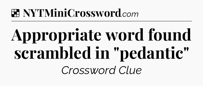 Solution: Appropriate word found scrambled in 