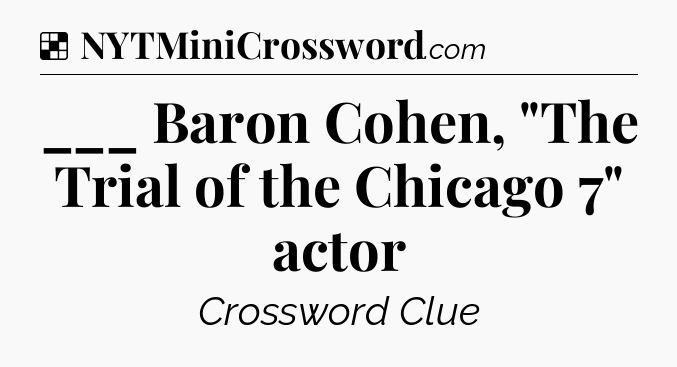 Solution: ___ Baron Cohen, 