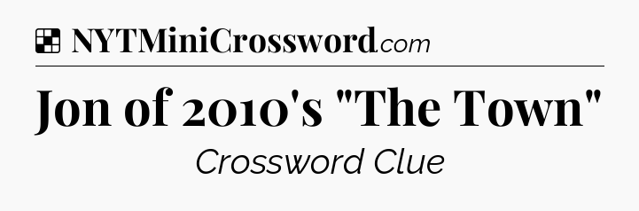 Solution: Jon of 2010's 