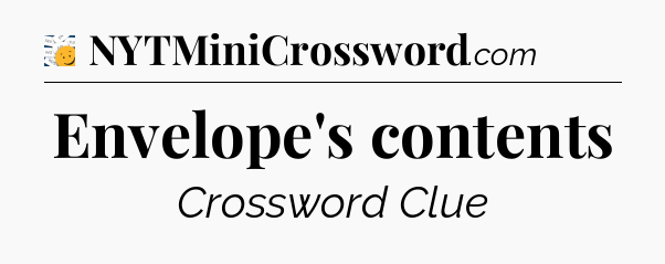 Envelope's contents - 7 Little Words